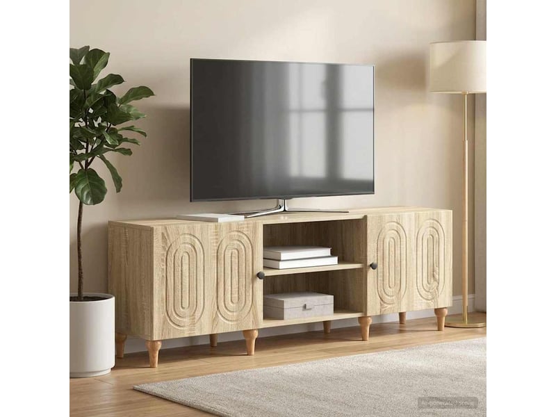  Meuble tv - banc tv - meuble de rangement 150 x 31 x 50 cm chêne sonoma bois d'ingénierie  - Conforama D