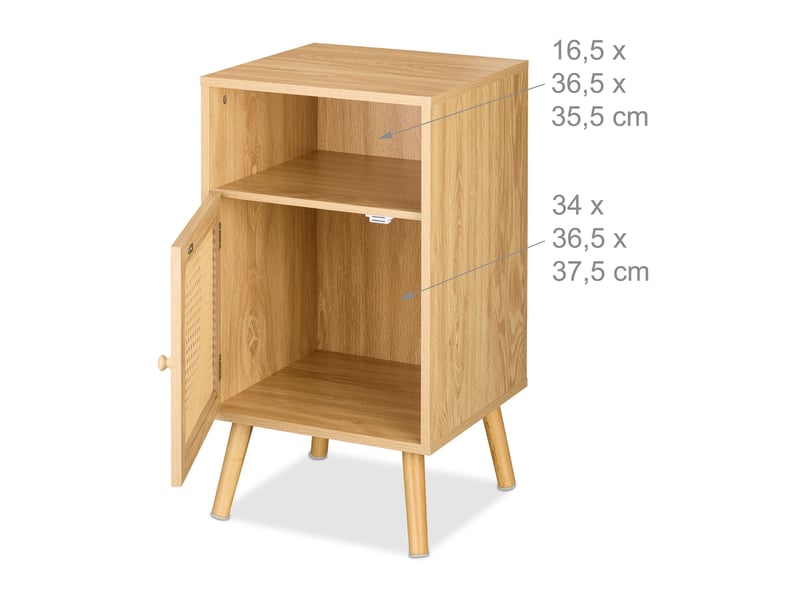  Table de chevet moderne avec rangement 72 x 40 x 39 cm ambiance cosy en panneau de particules nature 13_0016576  - Conforama B