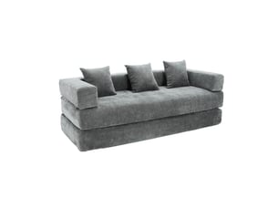 Canapé droit compressé convertible <strong>BIQZUYA</strong> <strong></strong> 2 places Tissu gris