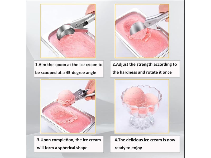  Cuillère à glace - cuillère à crème glacée,pour ramasser de la crème glacée, de la pâte à gâteau, des purées  - Conforama D