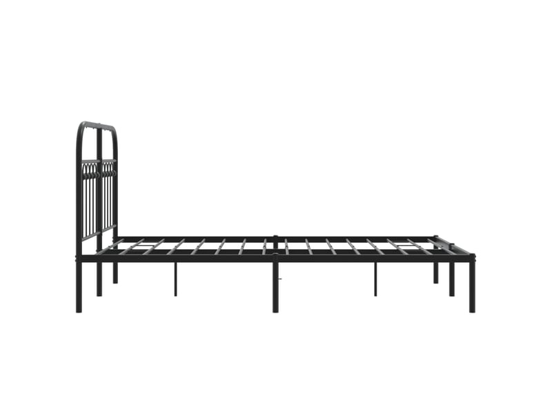  Lit double- lit adulte -  cadre de lit métal sans matelas avec tête de lit noir 120x190cm  - Conforama D