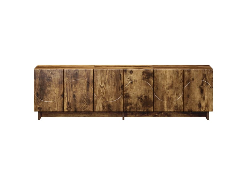  Meuble tv, banc tv 140x34,5x40 cm chêne fumé bois d'ingénierie shl9737  - Conforama D