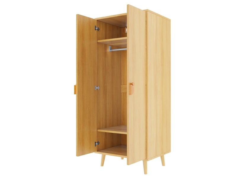  Armoire modenvie 2 portes 70 x 55 x 170 cm rangement bois naturel  - Conforama A