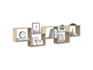 Étagère cube murale 5 compartiments chêne sonoma cf41347