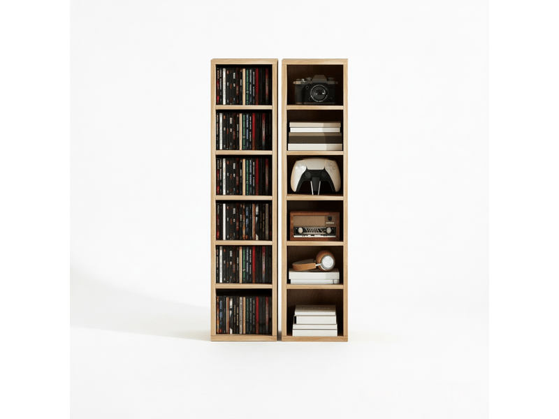  Lot de 2 colonnes de rangement 12 compartiments, 21 × 22,5 × 88,5 cm, jusqu’à 204 cd  - Conforama A