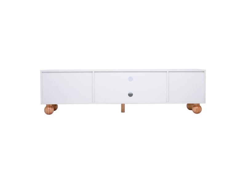  Meuble tv design contemporain avec portes en verre et rangement ouvert meuble tv avec rangement  - Conforama E