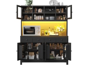 Buffet 2 porte(s) 4 tiroir(s) - 140 cm coloris noir