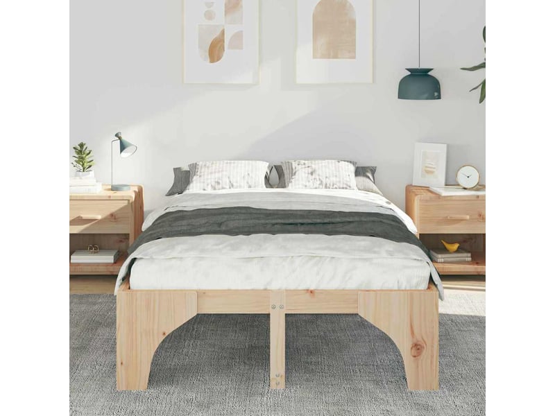  Lit double- lit adulte -  cadre de lit marron 135 x 190 cm pin massif  - Conforama B