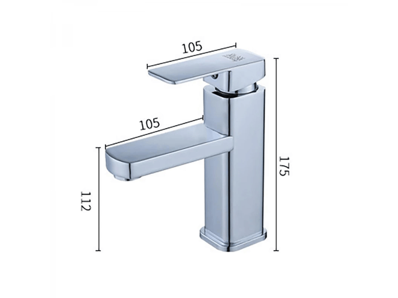  Robinet de lavabo chromé - mélangeur eau froide en acier inoxydable,design moderne pour salle de bains,installation facile et durable  - Conforama C
