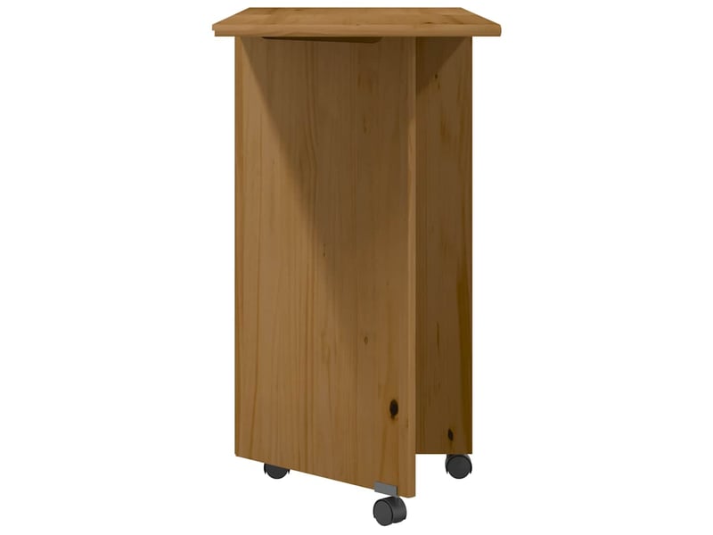  Armoire de rangement roulante avec bureau moss marron miel bois de pin  - Conforama D