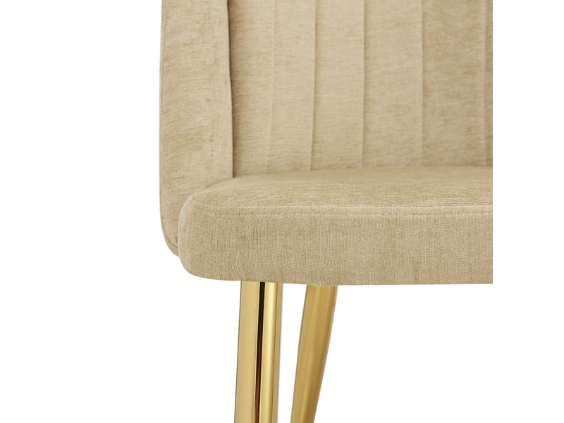  Lot de 2 chaises salle à manger 58,5x62x78 cm, rembourrées, dossier incurvé, patins réglables,  polyester marron  - Conforama D