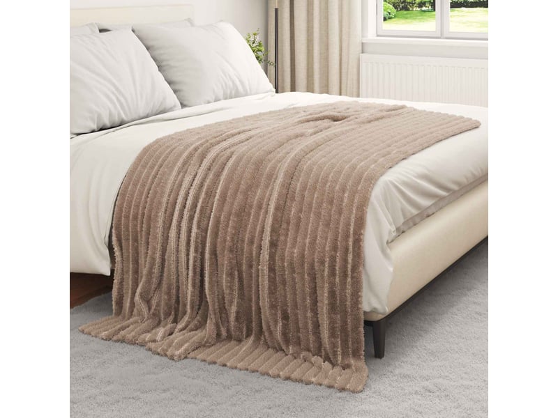  Couverture jetée de canapé 6 pcs camel 200x150 cm 4.75 kg polaire  - Conforama C