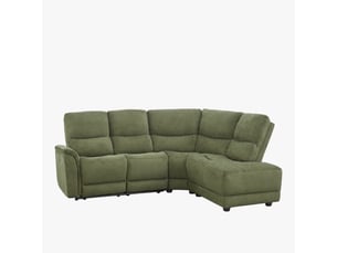 Canapé d'angle relax électrique en tissu vert - angle droit