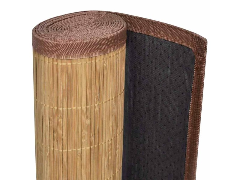 Tapis intérieur ; tapis de sol ; tapis en bambou 160x230 cm marron  - Conforama E