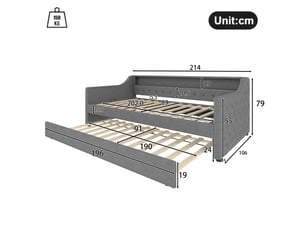 Lit mezzanine 90x200 cm <strong></strong> <strong></strong> coloris gris
