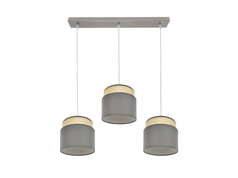 Rampe de plafond fabrilamp kandy naturelgris 3 x e27 hauteur réglable 46-106 cm 68x19 cm 174293128 - Conforama C
