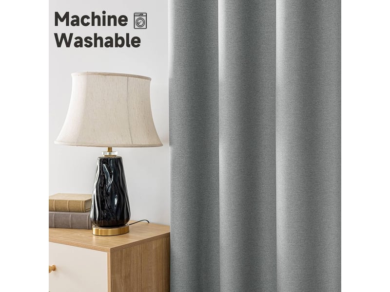 Lot de 2 rideaux occultant thermique 140 x 250 cm gris - Conforama D