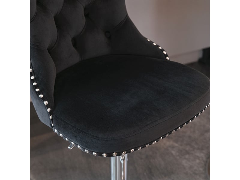  Lot de 2 tabourets de bar pivotants et réglables en velours noir W3223P503941 - Conforama E