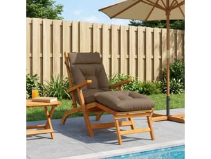 Coussin de transat, coussin pour bain de soleil vianen 100 % polyester taupe 200 x 60 x 8 cm cf56351