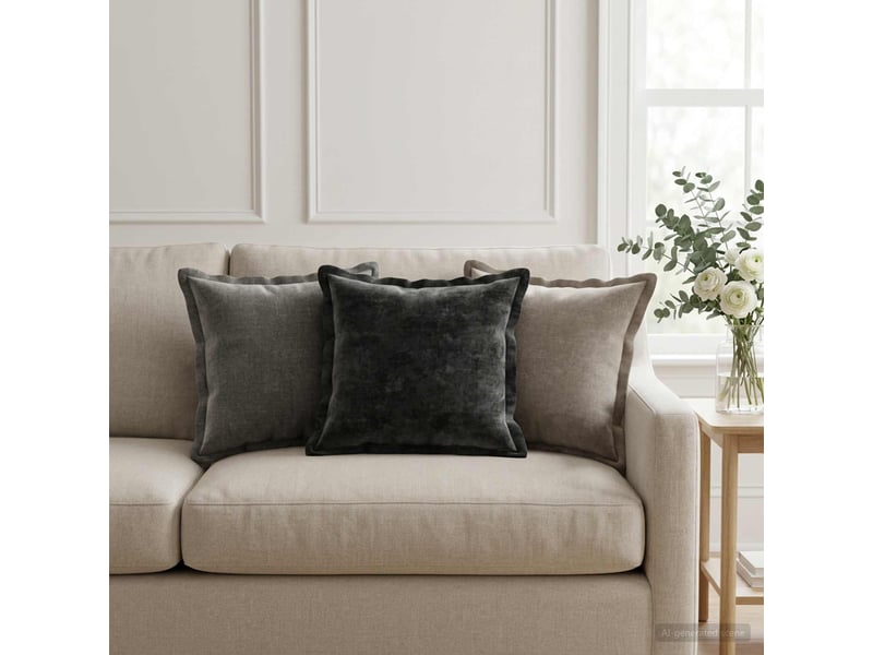 Lot de 12 housses de coussin houten anthracite 40 x 40 cm cf48997 - Conforama B
