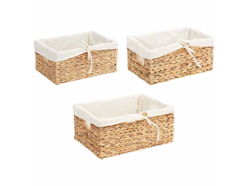  Paniers de rangement 3 pcs jacinthe d'eau 40x30x18 cm  - Conforama E