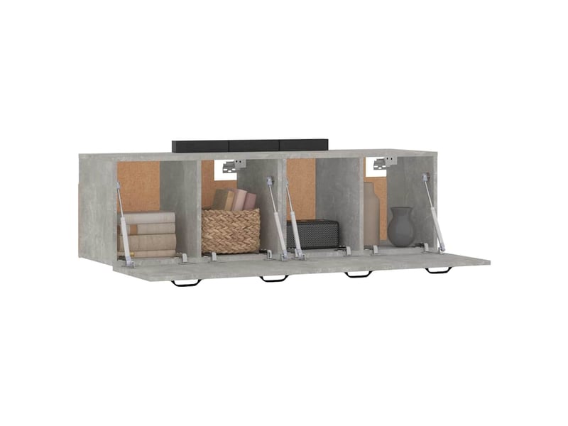  Armoires murales 2 pcs salon gris béton 80x35x36,5cm bois d'ingénierie  - Conforama D