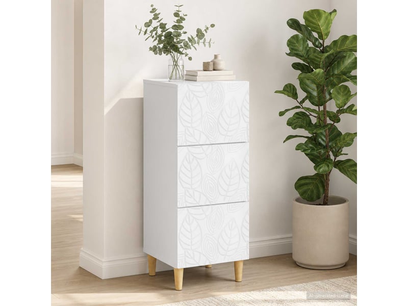 Armoire de rangement bureau, armoire à tiroirs blanc brillant 33 x 34,5 x 90 cm shl644 - Conforama B