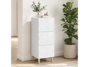 Armoire de rangement bureau, armoire à tiroirs blanc brillant 33 x 34,5 x 90 cm shl644