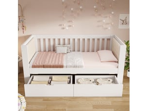 Lit banquette 90x200 cm <strong>MAISENTIEL</strong> <strong></strong> coloris blanc
