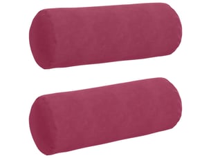 Lot de 2 coussins d'accent, coussins décoratifs, coussins lombaires bordeaux ø 25 x 70 cm cf56722