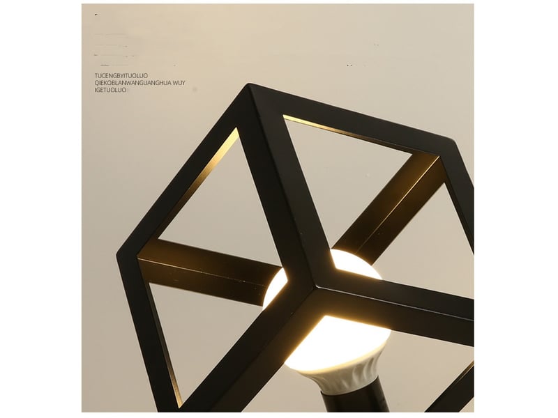  Plafonnier luminaire moderne forme de cube – noir, 22x22x23 cm  - Conforama E