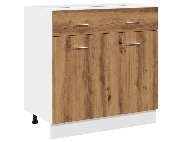  Armoire de cuisine, armoire à tiroirs chêne artisanal 80x46x81,5cm bois d'ingénierie  - Conforama A
