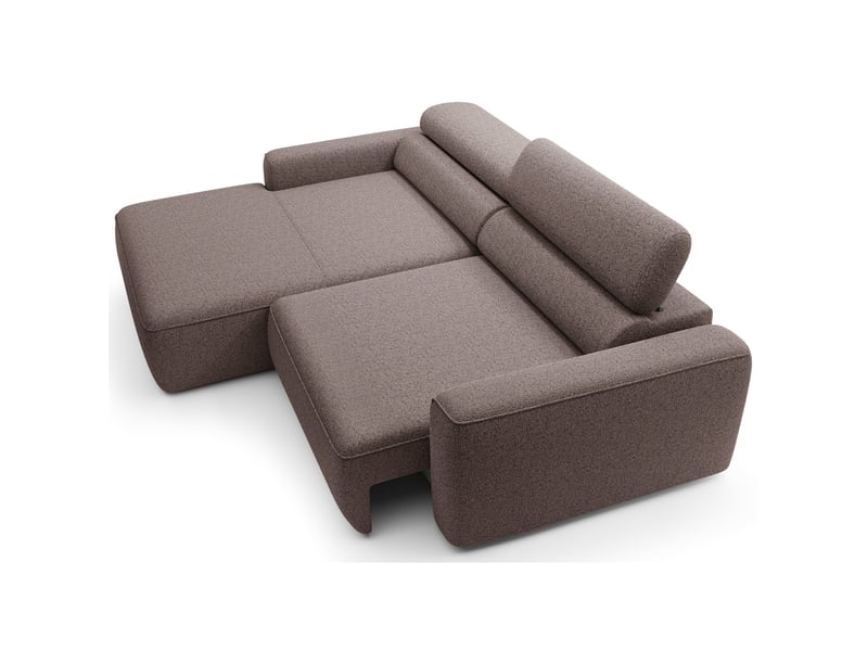 Selsey fando - canapé d'angle - 252 cm - tissu tressé brun clair - côté gauche Fando - Conforama E