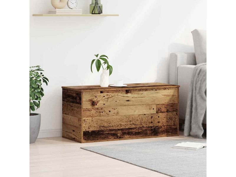  Boîte de rangement, coffre de rangement bois ancien 100x42x46 cm  - Conforama D