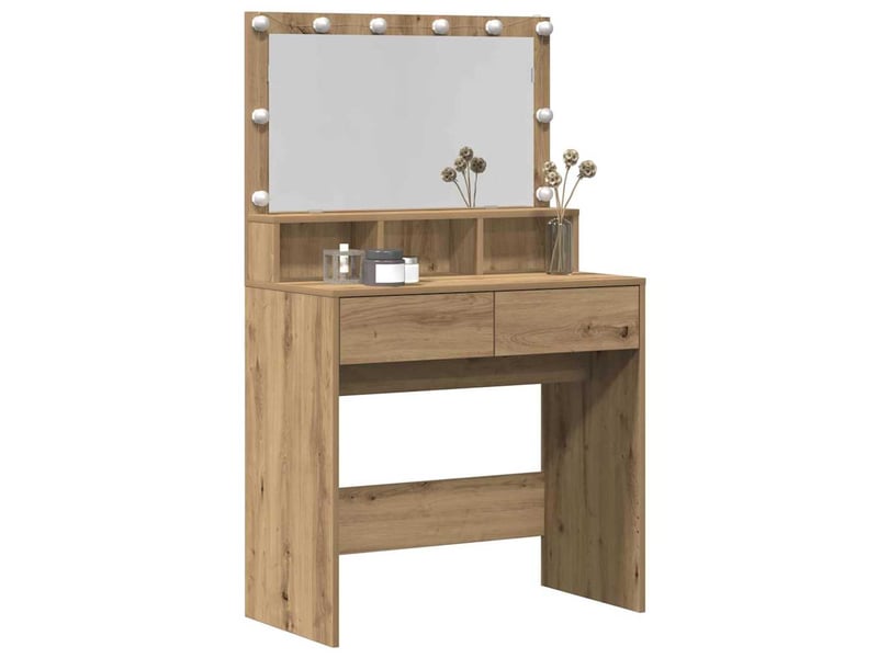  Coiffeuse, table de toilette chêne artisanal 80x41x134,5 cm  - Conforama C