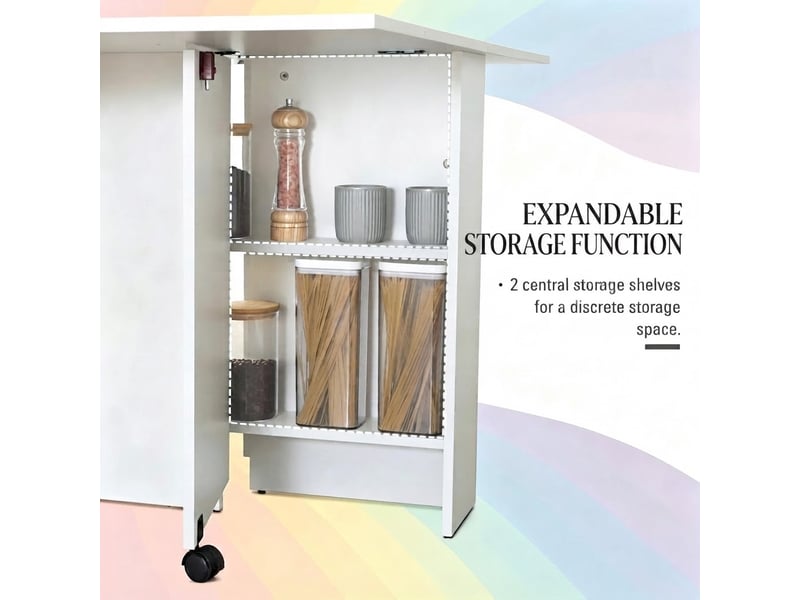  Table basse, roulettes, pliable, blanc cao-T5828P574081-conf-NEW - Conforama E