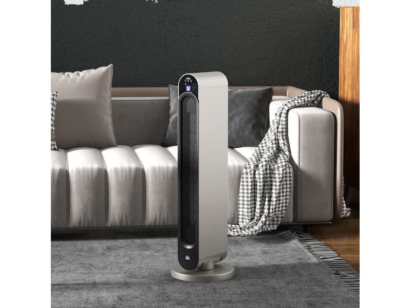  Chauffage soufflant électrique 25x25x73.5 cm 3 modes ptc argent  - Conforama B