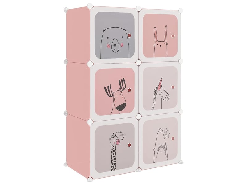  Armoire de rangement pour enfants avec 6 cubes rose pp  - Conforama A