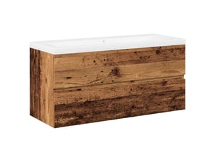 Armoire lavabo avec bassin intégré vieux bois shl908