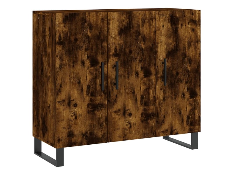  Buffet - bahut - meuble de rangement chêne fumé 90x34x80 cm bois d'ingénierie  - Conforama A