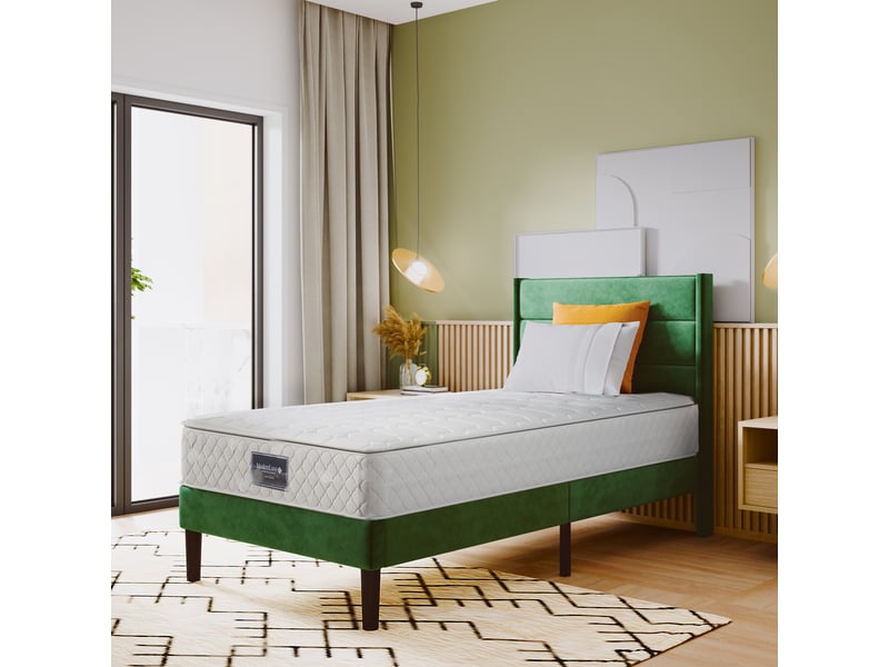  Matelas 90x200 ressorts ensachés – mousse froide h3, épaisseur 27 cm, 7 zones, housse oeko-tex  - Conforama B