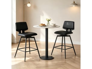 Lot de 2 tabourets de bar,45.5x45.5x89 cm,pivotants,similicuir,noir