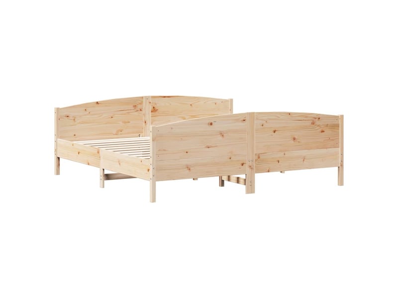  Lit double- lit adulte -  cadre de lit sans matelas 200x200 cm bois massif de pin  - Conforama B