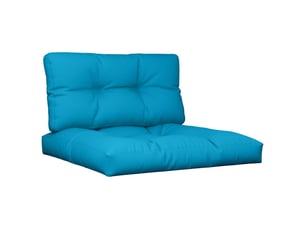 Lot de 2 coussins de palette, coussins de canapé bleu clair tissu cf59499