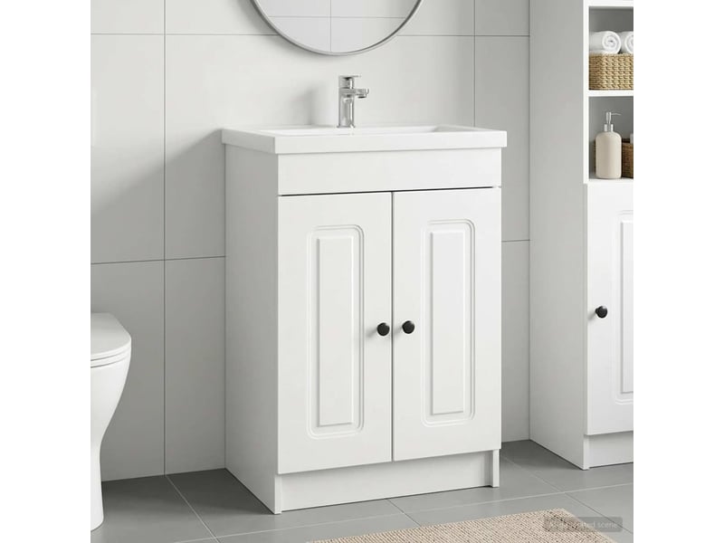  Armoire sous évier de salle de bain, meuble de rangement blanc 78.5x37.5x81 cm shl9193  - Conforama B