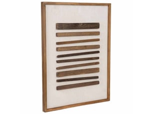 Tableau artisanal en bois recyclé relief beige et marron 62x4x82 cm h