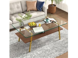 Table basse rectangulaire coloris bicolore MEUBLIV - 58 cmx98 cm