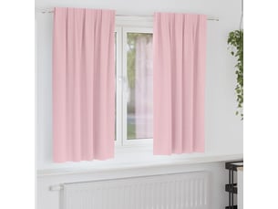 Lot de 2 rideaux occultants, rideaux black-out avec anneaux rose bébé 175 x 140 cm cf44748