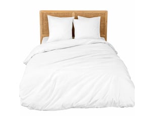 Parure de lit percale coton 65 fils/cm² - 3 tailles, 5 couleurs, housse couette + taies 63x63 cm
