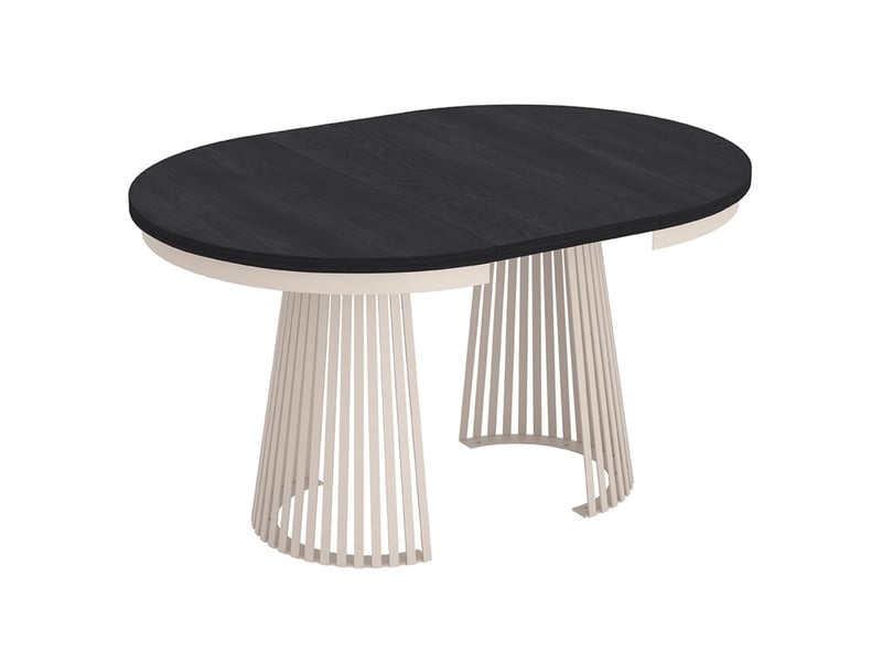 Selsey garda - table à manger ronde extensible - 100 cm - noircachemire Garda - Conforama D